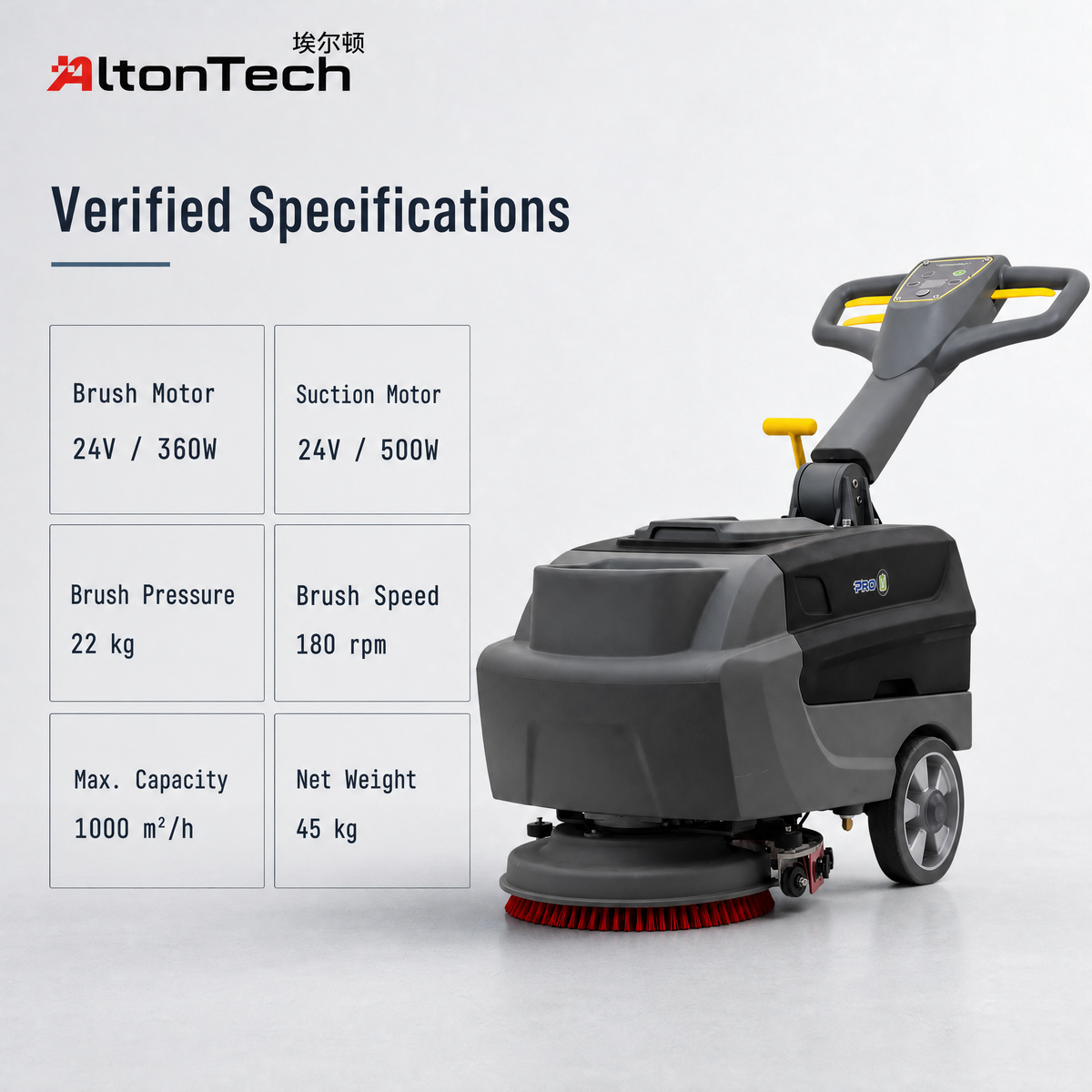 T2B Walk-behind Floor Scrubber with 330mm Working Width 420 Squeegee Width 18L Solution Tank 20L Recovery Tank