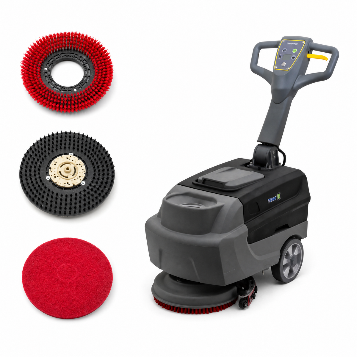 T2B Walk-behind Floor Scrubber with 330mm Working Width 420 Squeegee Width 18L Solution Tank 20L Recovery Tank