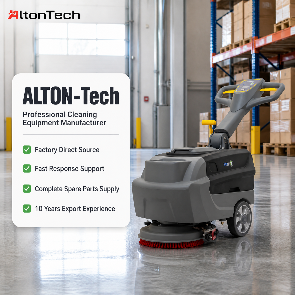 T2B Walk-behind Floor Scrubber with 330mm Working Width 420 Squeegee Width 18L Solution Tank 20L Recovery Tank