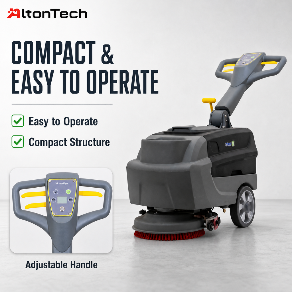 T2B Walk-behind Floor Scrubber with 330mm Working Width 420 Squeegee Width 18L Solution Tank 20L Recovery Tank